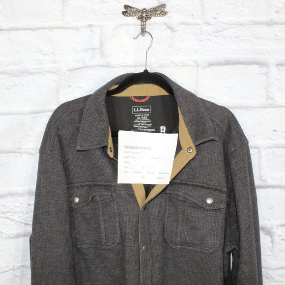 LL Bean Down Slightly Fitted Long Sleeve Thermal Style Shirt Size XL - Picture 7 of 8